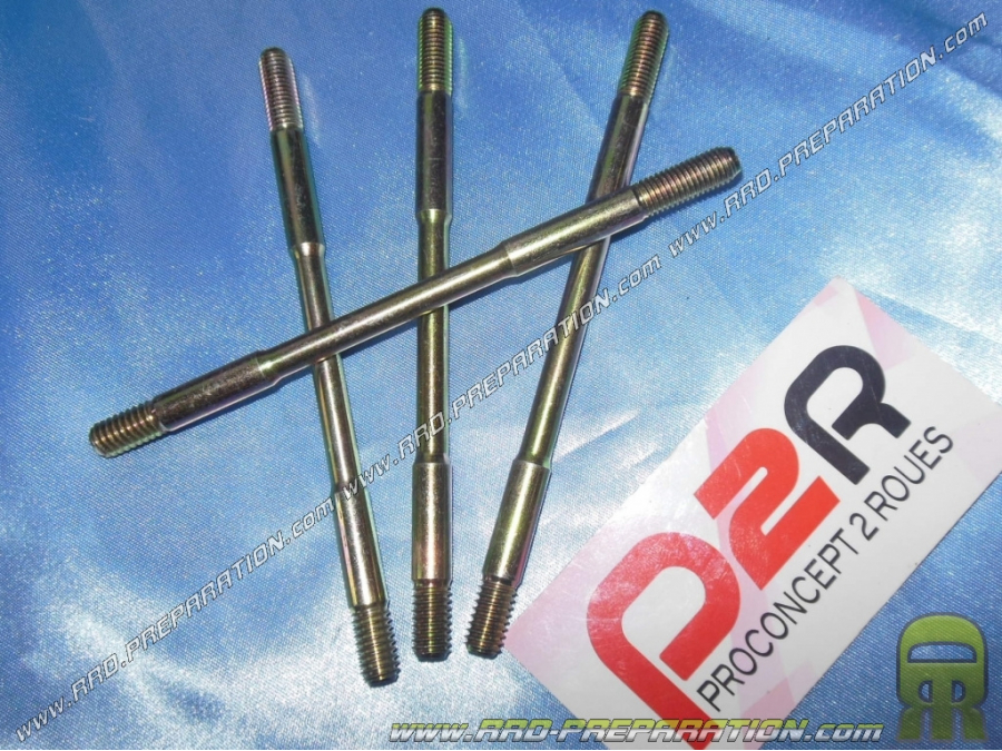 Set of 4 studs M7 X 125mm reinforced P2R for MBK 51, motobecane av10, av7