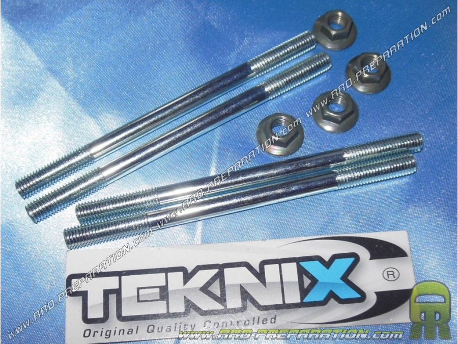 Set of 4 studs + reinforced nuts TEKNIX for horizontal minarelli