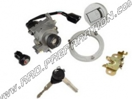 Contactor / neiman with 2 keys (key) + TEKNIX tank cap and trunk lock for Peugeot TEKNIX 3, Vivacity 3, ...