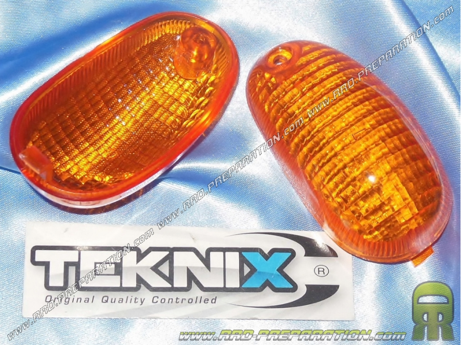 Cabochons clignotants avant TEKNIX orange pour scooter PIAGGIO TYPHOON et NRG MC1, MC2