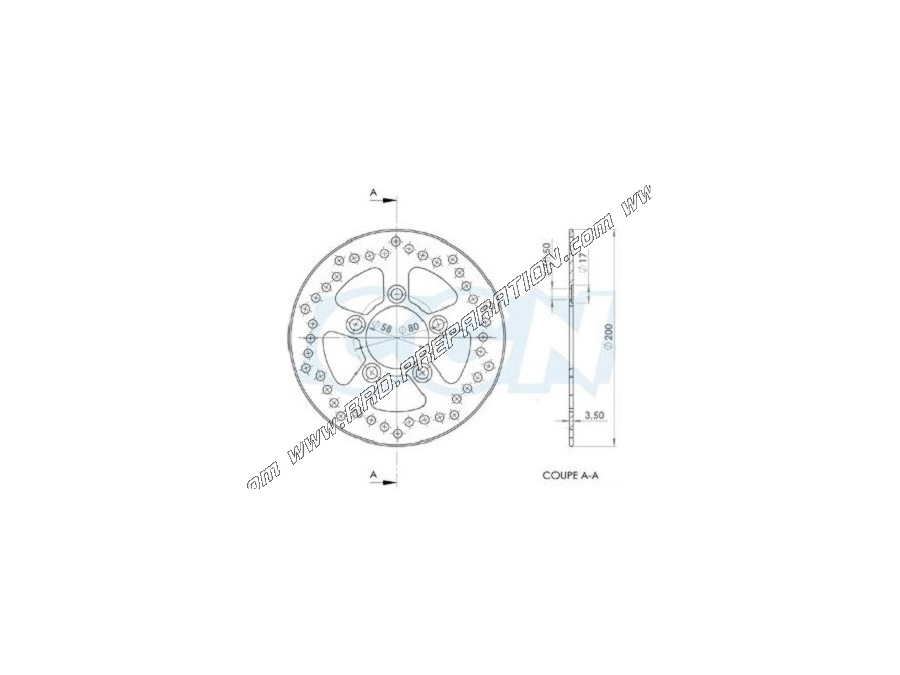 Disque de frein avant NG DISC Ø200mm pour KYMCO GRAND DINK 125cc et 250cc après 2002