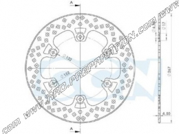 Disque de frein arrière NG Ø267mm pour scooter YAMAHA T-MAX 500cc de 2003 à 2011