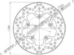 Disco de freno delantero NG Ø220mm para scooter YAMAHA CYGNUS y MBK FLAME 125cc después de 2006