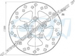 Disque de frein avant NG Ø220mm pour scooter KYMCO GRAND DINK, DINK CLASSIC 50cc à 250cc après 2002