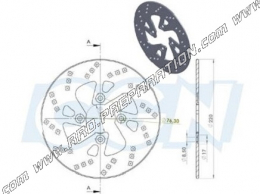 Disque de frein avant NG Ø220mm pour YAMAHA MAJESTY et MBK SKYLINER 125cc