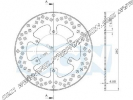 Disco de freno delantero NG Ø220mm para YAMAHA MAJESTY y MBK SKYLINER 125cc