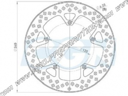 Disco de freno delantero y trasero NG Ø260mm para GILERA NEXUS, PIAGGIO CARNABY, X7, X8, APRILIA SR... 125 a 500cc