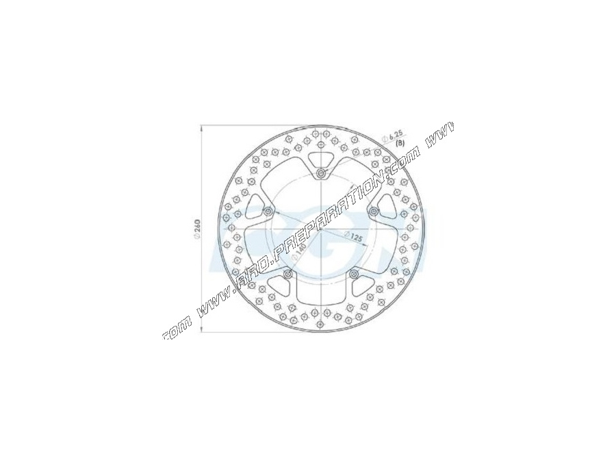 Disco de freno delantero y trasero NG Ø260mm para GILERA NEXUS, PIAGGIO CARNABY, X7, X8, APRILIA SR... 125 a 500cc