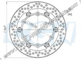 Disque de frein flottant avant NG Ø267mm pour scooter YAMAHA T-MAX 500cc de 2003 à 2011