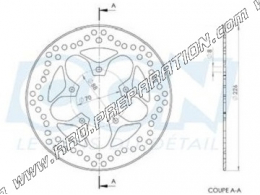 Disco de freno delantero y trasero NG Ø260mm para GILERA NEXUS, PIAGGIO CARNABY, X7, X8, APRILIA SR... 125 a 500cc