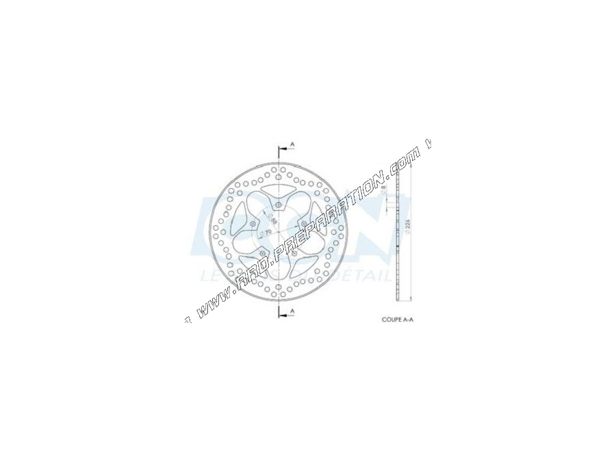 Disco de freno delantero y trasero NG Ø260mm para GILERA NEXUS, PIAGGIO CARNABY, X7, X8, APRILIA SR... 125 a 500cc