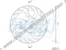 Disco de freno delantero NG Ø280mm para RIEJU RS3, RS3 NAKED...