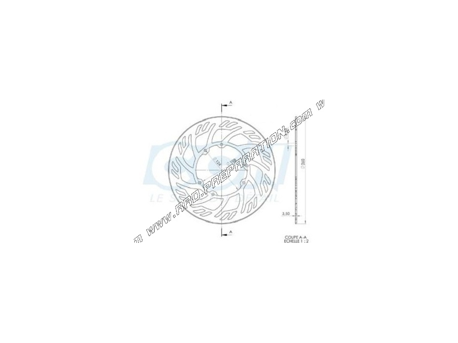 Disco de freno delantero NG Ø260mm para DERBI DRD, RIEJU SMT, RMX, SHE RC O...