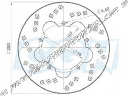 Disque de frein avant NG Ø200mm pour GILERA, LML, PIAGGIO, VESPA...