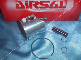 Piston mono segment AIRSAL by VERTEX traité anodizing Ø50mm axe 12mm pour kit 88cc AIRSAL Xtrem rouge sur DERBI euro 1 & 2
