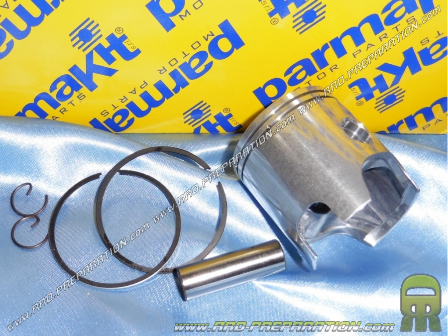 Piston bi segment PARMAKIT Ø47mm axe 12mm pour kit 75cc course 43mm fonte PARMAKIT Sport sur scooter minarelli vertical