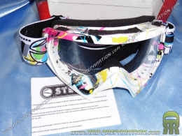 Lunettes moto-cross STEEV écran transparent, déco bombing