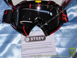 STEEV motocross goggles with transparent screen, REDSTAR decoration