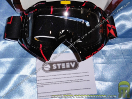 Lunettes moto-cross STEEV écran transparent, déco REDSTAR