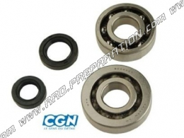 Set of 2 bearings + CGN reinforced crankshaft oil seals for PEUGEOT motor scooter (Speedfight, Trekker, Buxy...)