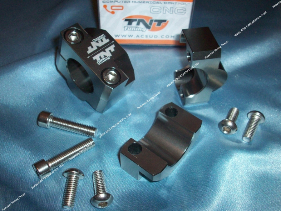 Pontets de guidon TNT TUNING OVERSIZE usinés CNC pour guidon Ø28,6mm couleur au choix