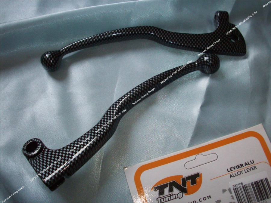 TNT TUNING brake and clutch levers for MBK X-POWER and YAMAHA TZR carbon color