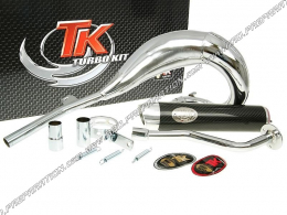 Pot d' échappement TURBOKIT TK chromé - carbone passage haut droite pour GILERA GSM, ZULU, H&K avant 2000 (moteur MORINI)