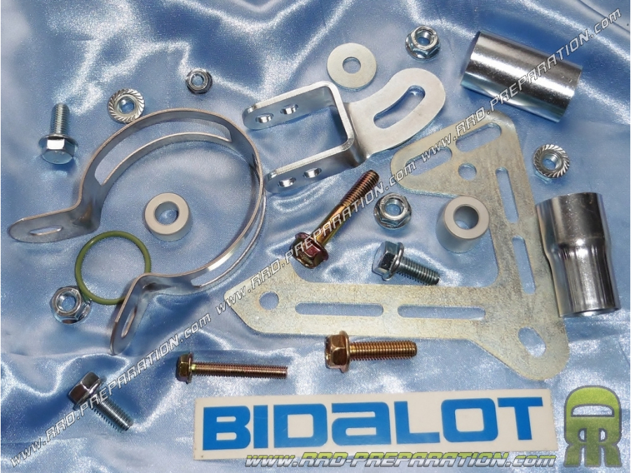 Kit de fixation complet pour pot d' échappement BIDALOT SMR sur RIEJU SMX, MRX, RR, RJ... 50cc