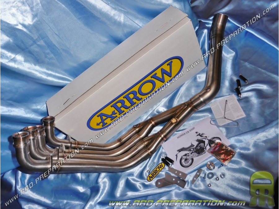 Collecteur d'échappement ARROW Racing non catalysé pour moto HONDA CB 650 F de 204