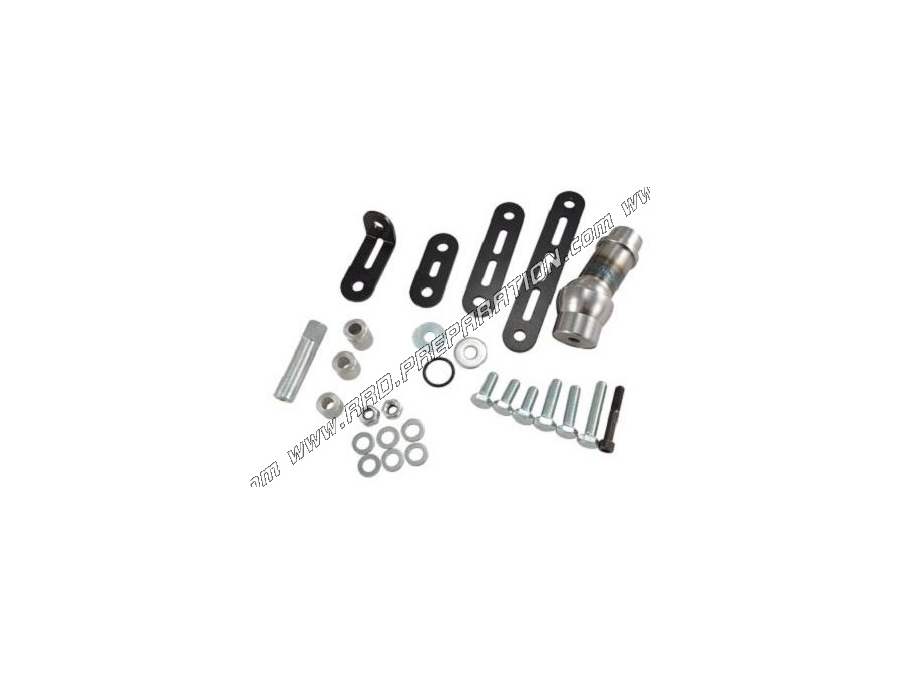 Kit de fixation complet avec rotule pour pot d'échappement DOPPLER GP8.0 passage bas sur minarelli am6