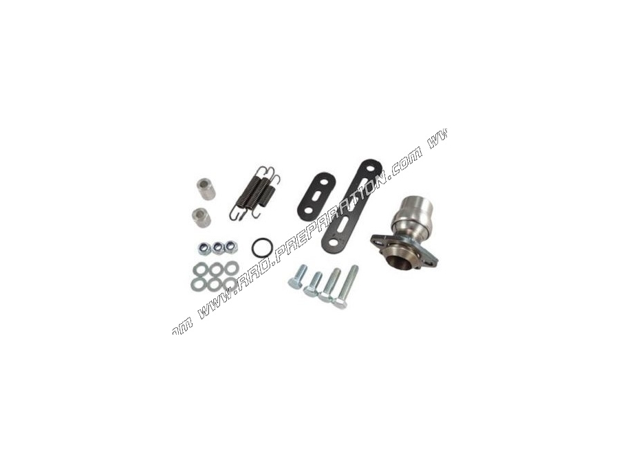 Kit de fixation complet avec rotule pour pot d'échappement DOPPLER GP8.0 passage bas sur DERBI