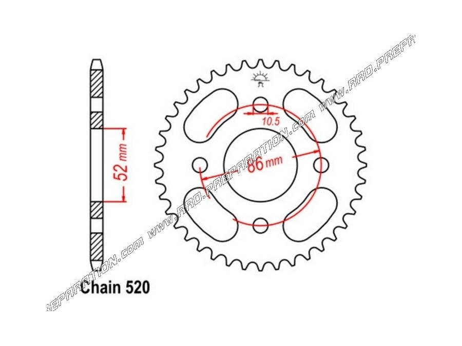 Couronne FRANCE EQUIPPEMENT pour QUAD KYMCO MXU, MXER 50 et 150cc 30 dents