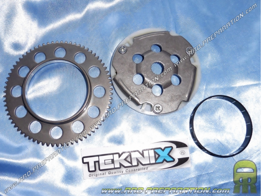 Complete TEKNIX starter freewheel kit (cage, crown, freewheel) minarelli scooter (booster, bw's, nitro, ovetto...)