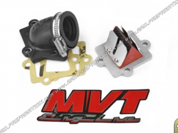 Viton flexible pipe intake kit + MVT Racing valves Ø26 to 30mm for horizontal minarelli (nitro, ovetto...)