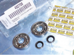 2 reinforced bearings TPI steel cages + 2 CGN vilo oil seals (spi) for MBK 51, MOTOBECANE AV10, AV7