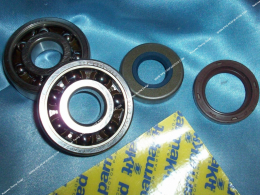 Set of 2 reinforced bearings original size + PARMAKIT Racing SKF crankshaft oil seals polyamide cage for mécaboite engine