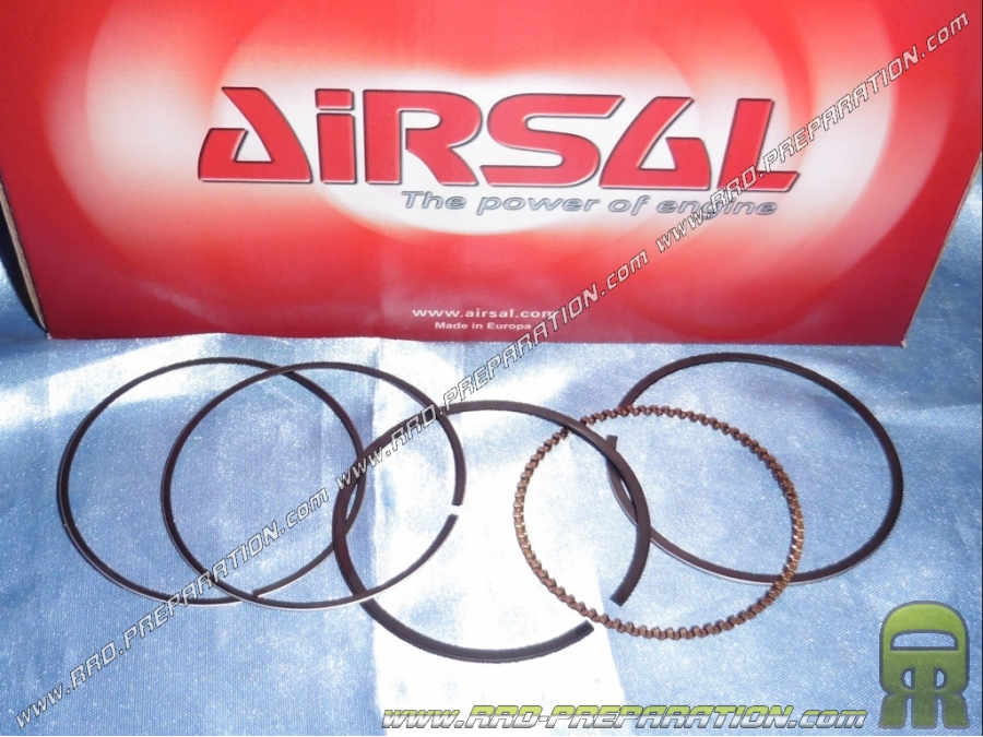 Jeu de segments et racleur Ø60mm pour kit 165cc AIRSAL aluminium sur SYM Euro MX 125cc, Euro MX DD 125cc, ...