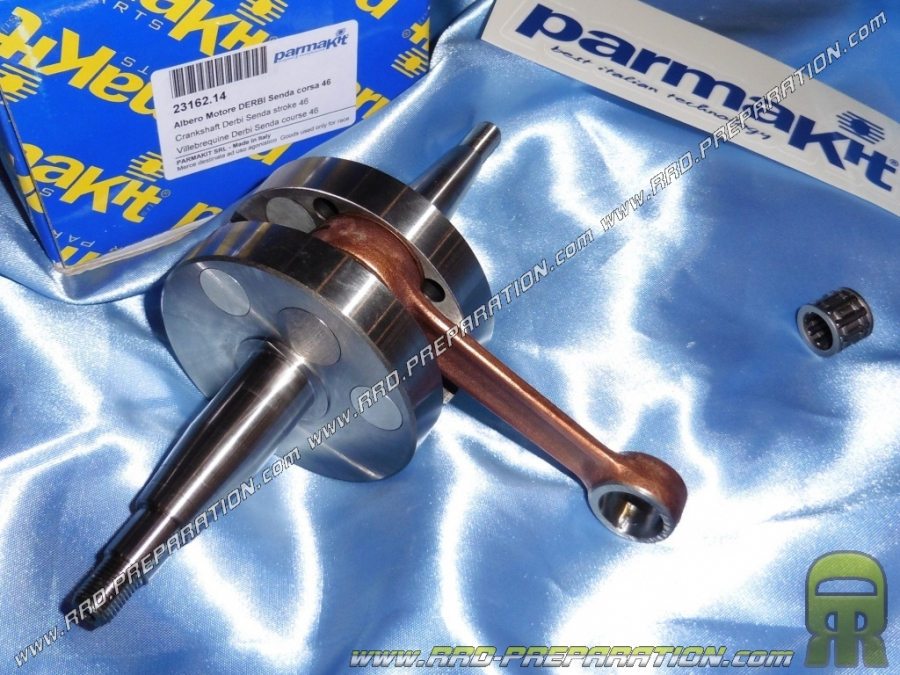 Crankshaft, connecting rod assembly PARMAKIT long stroke 46mm for mécaboite engine DERBI euro 1 & 2 except GPR