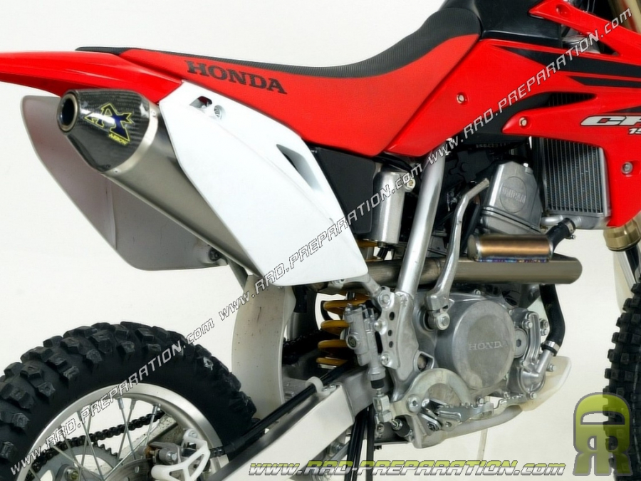 Ligne de pot d'échappement ARROW OFF ROAD Titane / carbone (silencieux + collecteur) pour HONDA CRF 150cc de 2007 a 2013