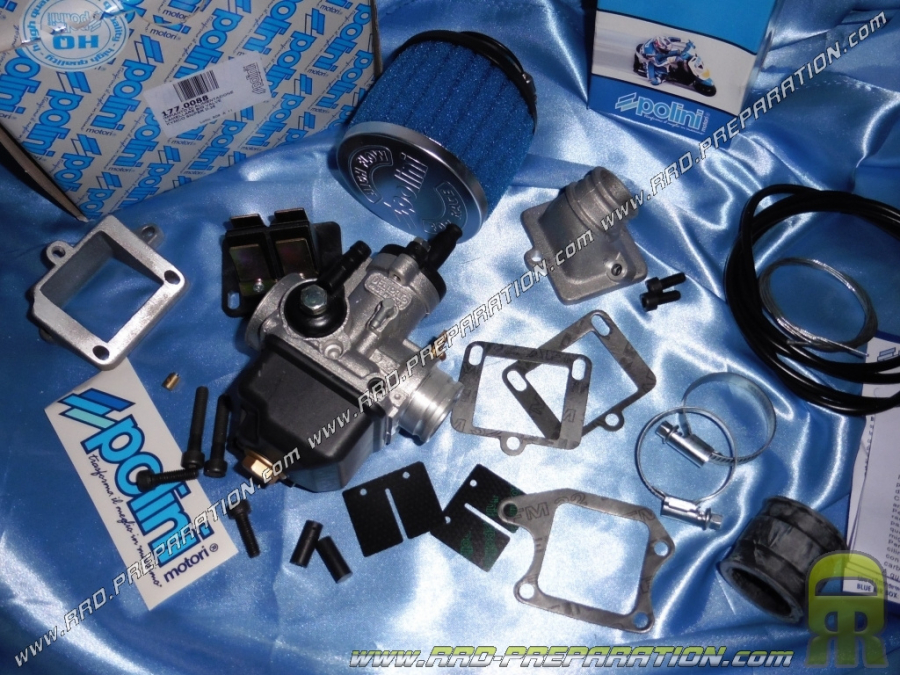 Kit carburateur, pipe, clapets, filtre à air POLINI Ø25mm pour QUAD KYMCO  MXER, MXU, MAXXER, SCOOTER HEROISM, SNIPER 50cc