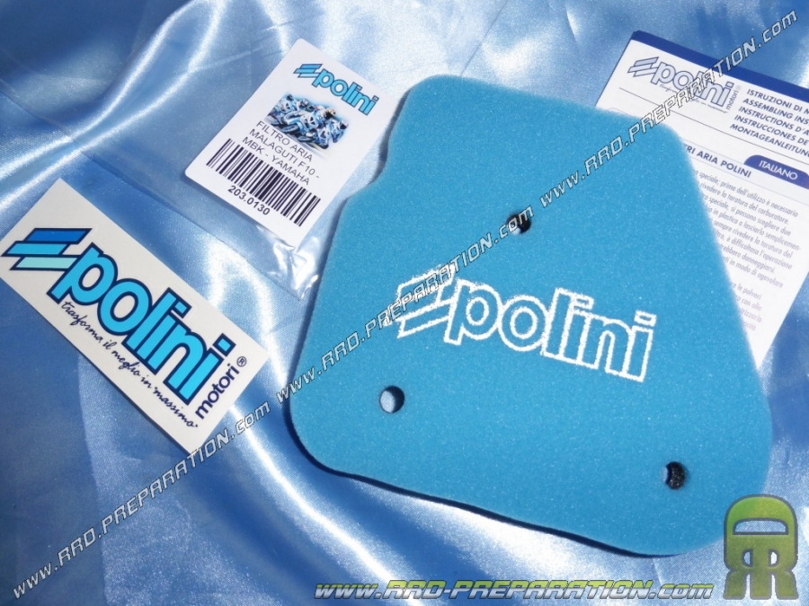 Mousse de filtre à air POLINI pour boite à air d'origine scooter minarelli horizontal (nitro, aerox...)