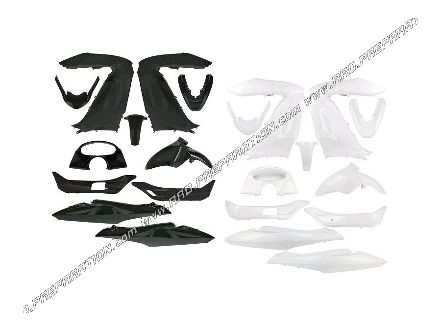 Kit carenado / protecciones TNT Tuning de 11 piezas para maxi-scooter 125 HONDA PCX antes de 2014 negro o blanco