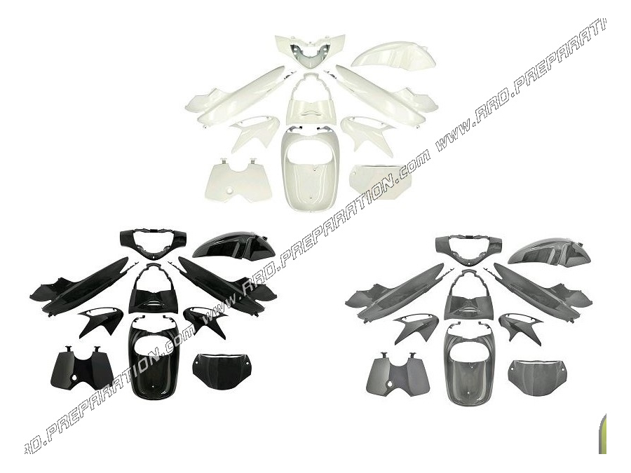 Kit 10 pièces de carénage / protection TNT Tuning pour maxi-scooter 125 / 150 HONDA SH a partir de 2006 gris, blanc ou noir