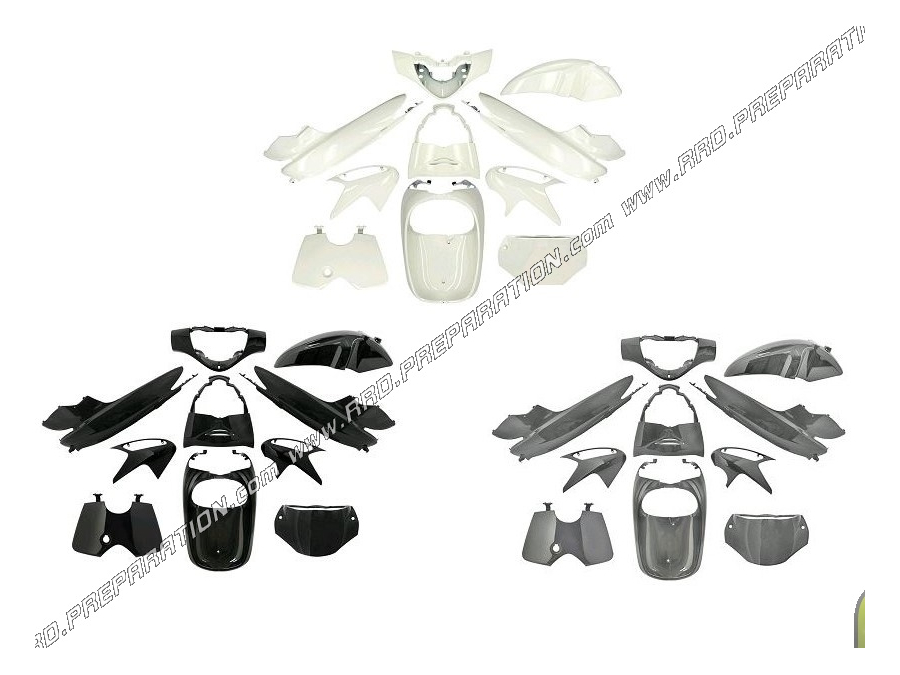 Kit de 10 piezas de carenado / protección TNT para maxi-scooter 125 / 150 HONDA SH desde 2006 gris, blanco o negro