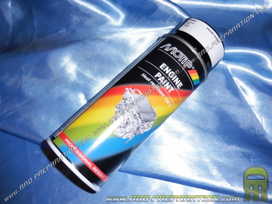 Bombe spray peinture haute température MOTIP noir brillant 150°C pour bloc moteur 