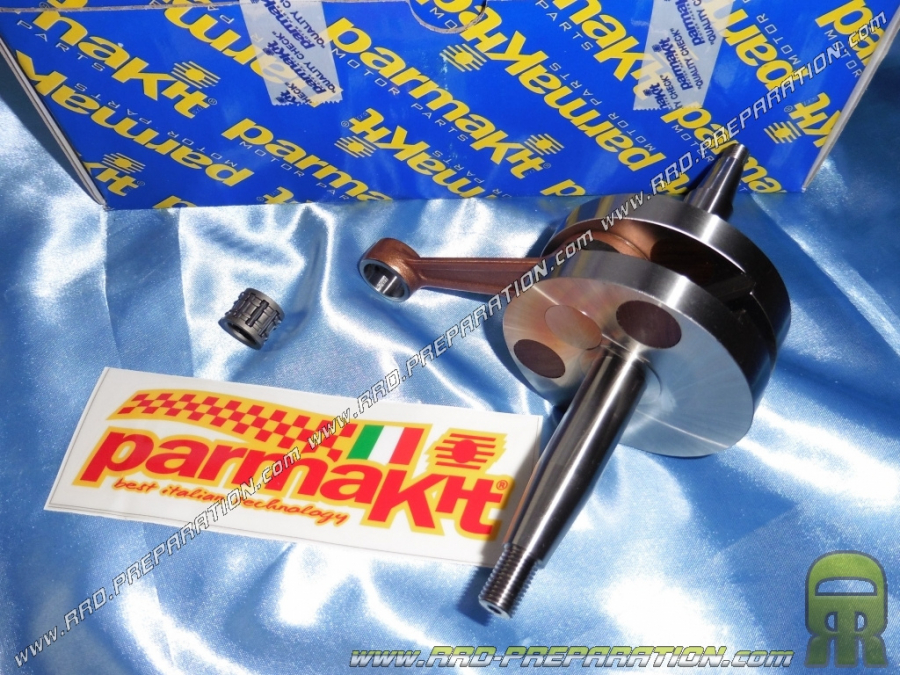 Crankshaft, connecting rod assembly PARMAKIT long race 42mm (silks of Ø17mm) for mécaboite minarelli P6