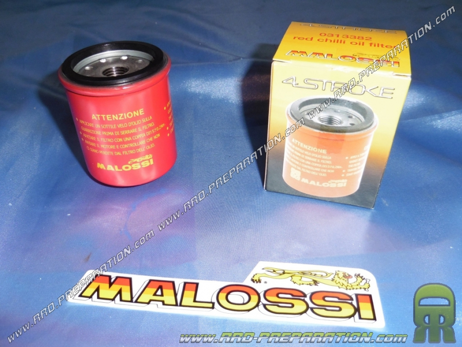 Filtro de aceite MALOSSI RED CHILLI para maxi-scooter de 4 tiempos APRILIA , DERBI , GILERA , PEUGEOT , ITALJET, PIAGGIO ...