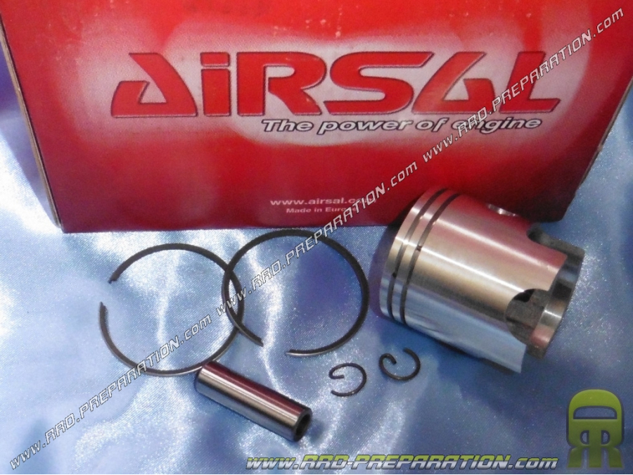 Piston bi segment AIRSAL Ø41mm axe 10mm pour kit 50cc AIRSAL Sport aluminium sur scooter HYOSUNG PRIMA, RALLY, ...