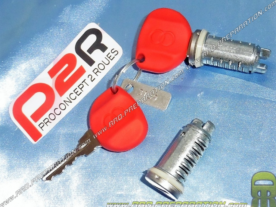 Set of two barrel / Neiman with 2 key (key) for PIAGGIO TYPHOON TEKNIX, STALKER, NRG, NTT, FREE ... Small Diameter