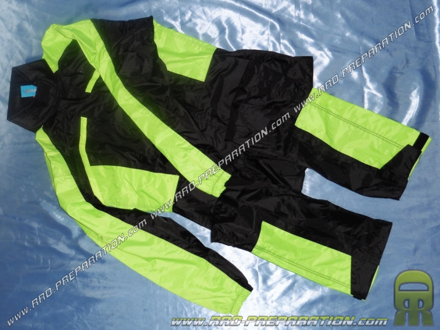 Combinaison pluie STEEV STORM noir / fluo tailles au choix